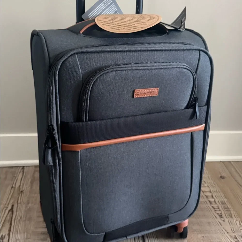 CHAMPS Classic II Collection 1-piece Softside Luggage suitcase 24”Grey GREY